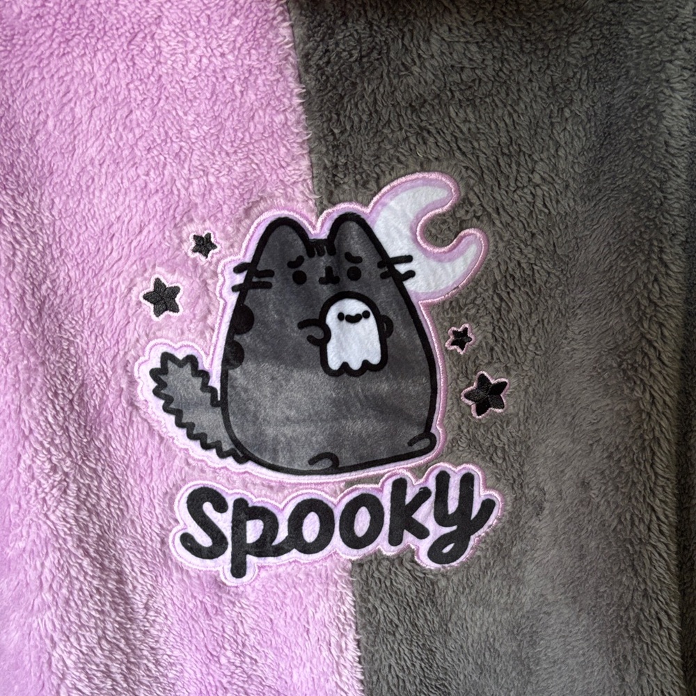 NWT Lush Fuzzy Hoodie - Gray and Purple - Picture 5 of 6